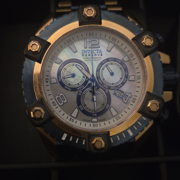 Invicta Gold and Blue Chronograph Watch